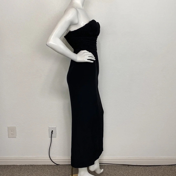 Laura Marolakos Vintage Black 100% Silk Strapless Eveningwear Maxi Dress 4 - Picture 3 of 7